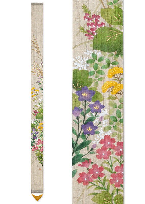 Japanese tapestry featuring autumn seven grasses