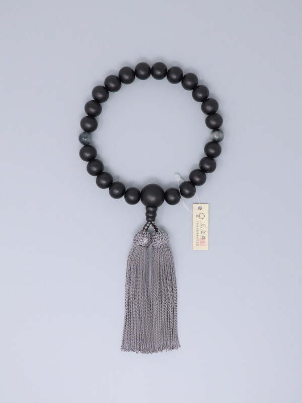 Striped ebony juzu beads with calm, deep tones
